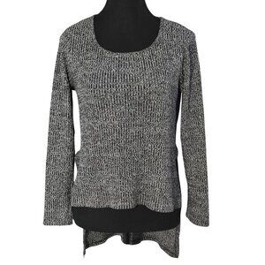NWOT | rue21 Grey Marled Knit Long Sleeve Top | High Low Hem | Medium